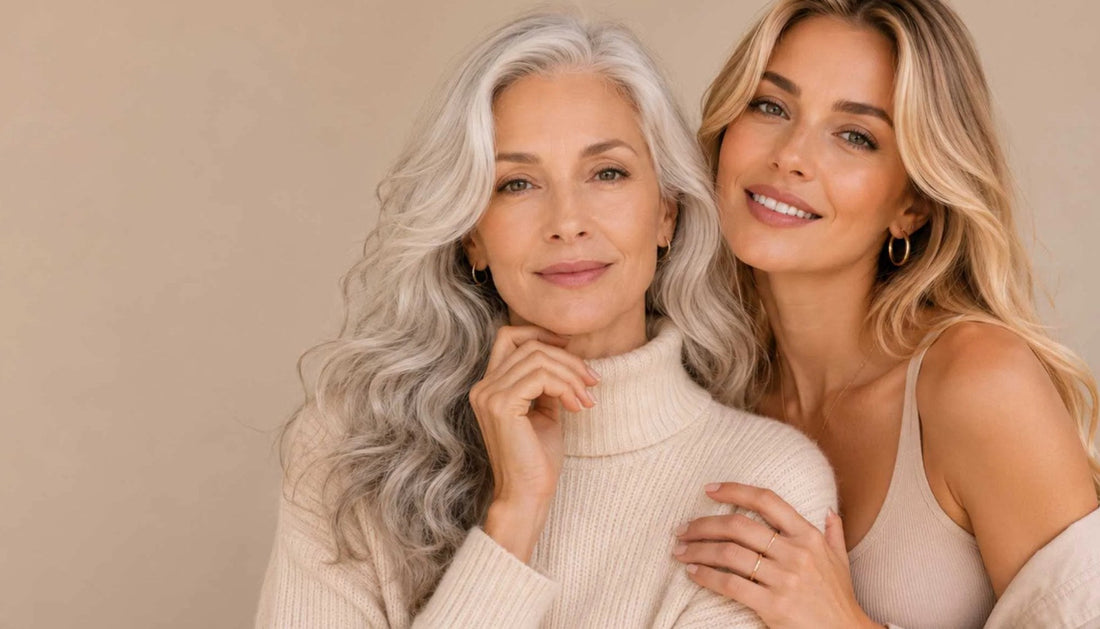 Two Luxura models with even, radiant skin tone