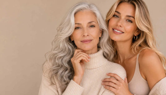 Two Luxura models with even, radiant skin tone