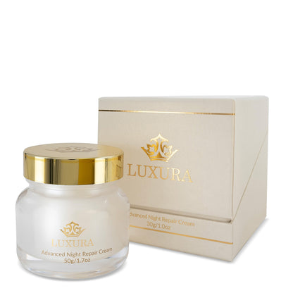 LUXURA Advanced Night Repair Cream — with its gift box