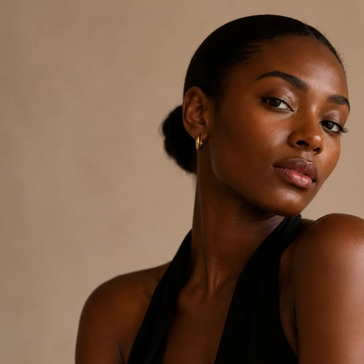 Luxura model with soft, glowing skin