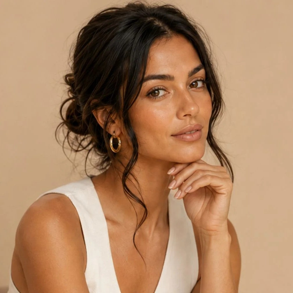 Luxura model with a calm, even complexion